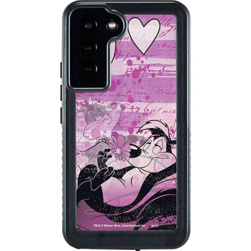 Looney Tunes Pepe Le Pew Purple Romance Galaxy S24 Plus Waterproof Case